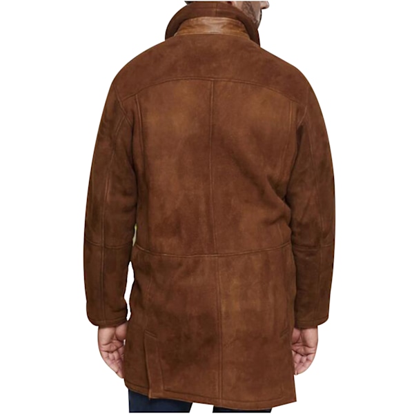 Trenchcoat för män varm vinterjacka överrock brown XXL