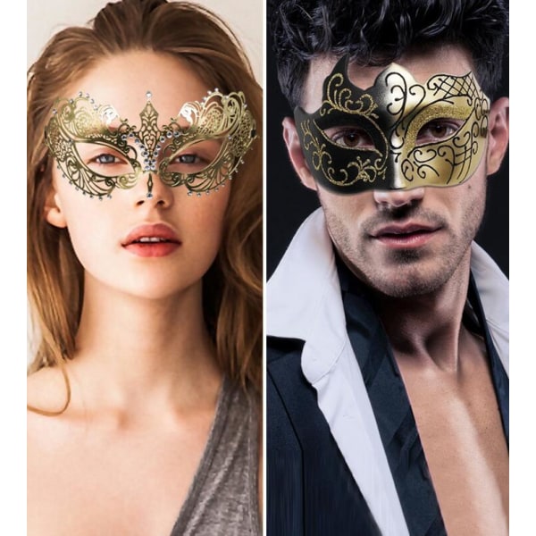 Mardi Gras maskeradmasker för par Style20