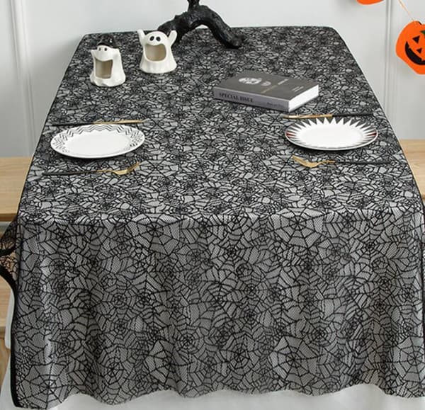 Halloween Sort Sort Bordduge Small Spider Web 152*214
