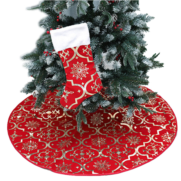 48 tum stora Xmas Tree kjolar med snöigt mönster red