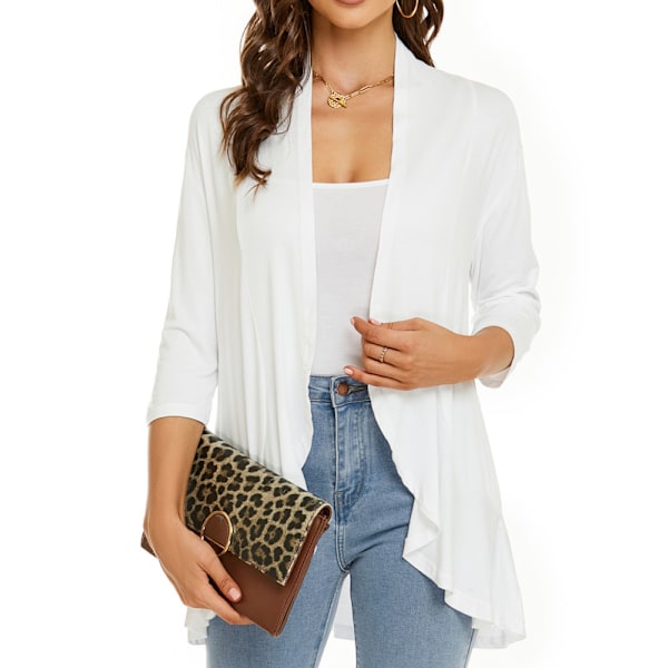 Sommer Cardigan til Kvinder - Let og Blød White 2XL
