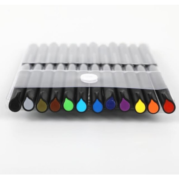 Fint Linje Farverigt Vandbaseret Outliner Maleri Sæt 24-Color Dual Single Row