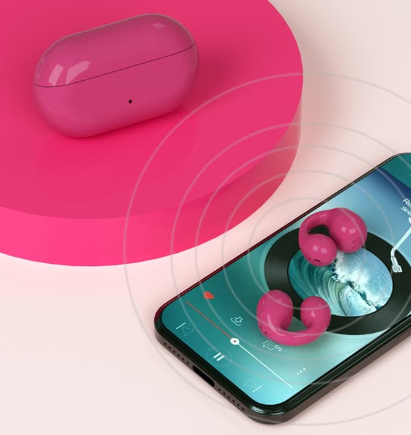 Trådløse ørepropper, åpne øre trådløse Bluetooth-hodetelefoner klips på ørepropper White