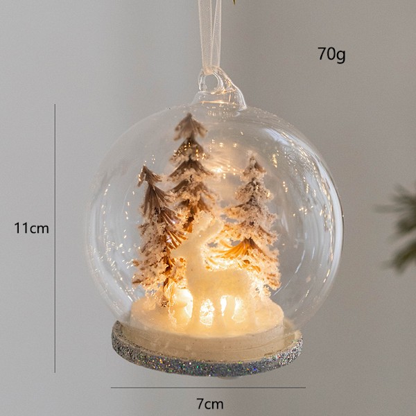 LED Glas Juletræskugler Lysende Julepynt Indendørs Velegnet Style1
