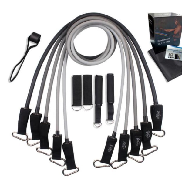 Resistance Bands Set, Träningsband, Handtag, Bärväska 100lb