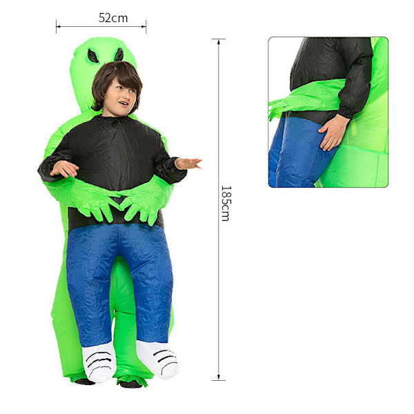 Halloween Uppblåsbar Green Ghost, Alien Uppblåsbar Dräkt Child