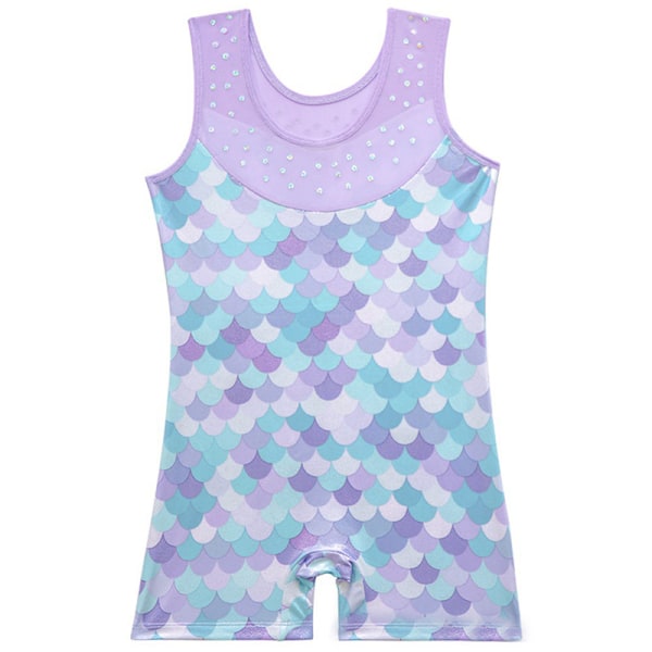 Leotards for jenter Gymnastik Småbarn Dans Biketards Havfrue  Atletisk Dans Antrekk Blue 10