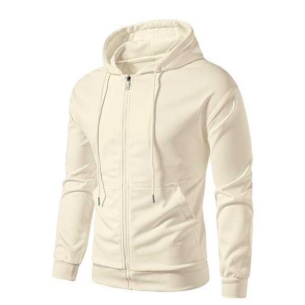 Fleecehettegenser med full glidelås for menn Apricot XL