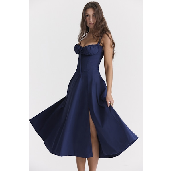 Dam Summer Grimma Smocked Maxiklänning Slit Grimma Klänningar navy S