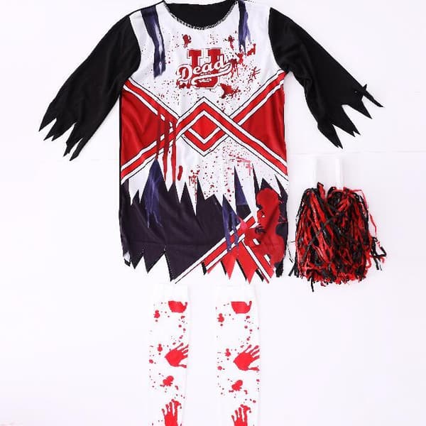 Halloween Zombie Kostumer Piger Cheerleader Kjoler S