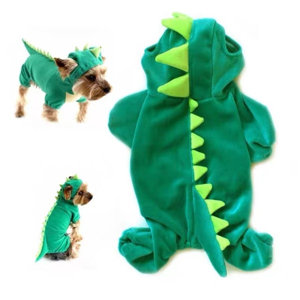 Halloween-asu Koiran Dinosaurushupulle Green XL