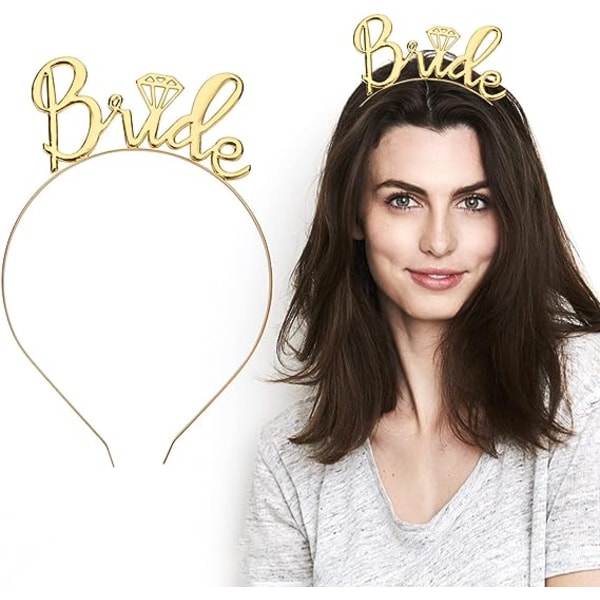 Brud-til-være-bånd, Bachelorette Party Dekorasjoner Black Veil Gold