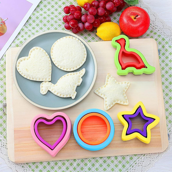 6 st Crustless Sandwich Cutter DIY Cookie Cutters Red 6 Pcs