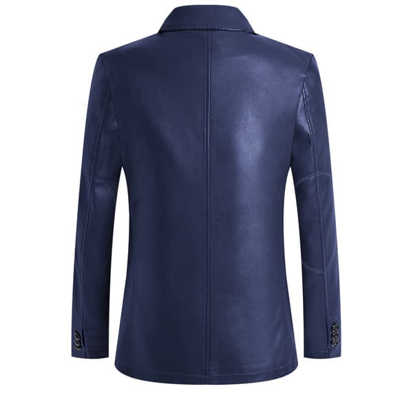 Regular Fit lammskinnsjacka för män för män blue L
