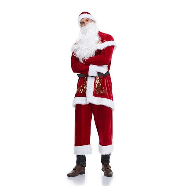 8-delad Jultomte Kostym för Herrar - Festkläder för Julen 4XL