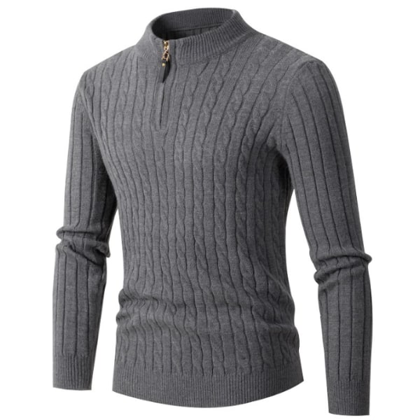 Herr höst vinter kabel bomull stickade tröjor gray M