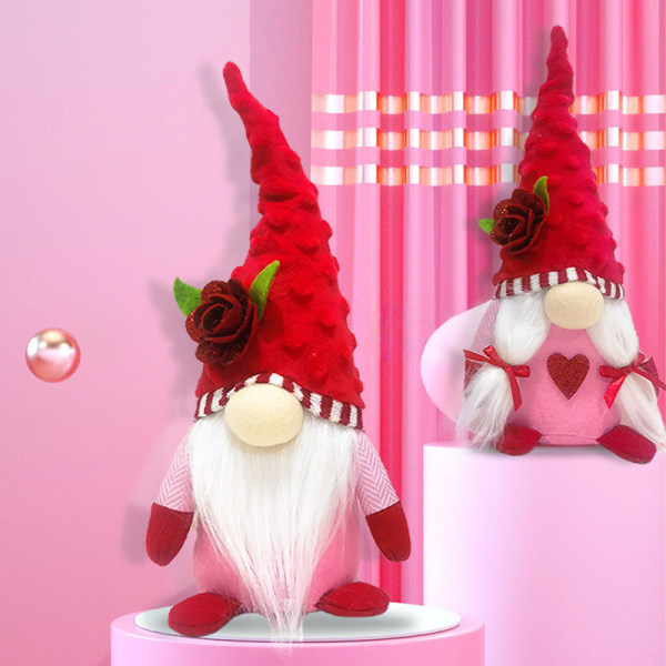 Valentinsdagstomtar Dekorationer, Handgjorda Skandinaviska Tomte Valentinstomtar braided model
