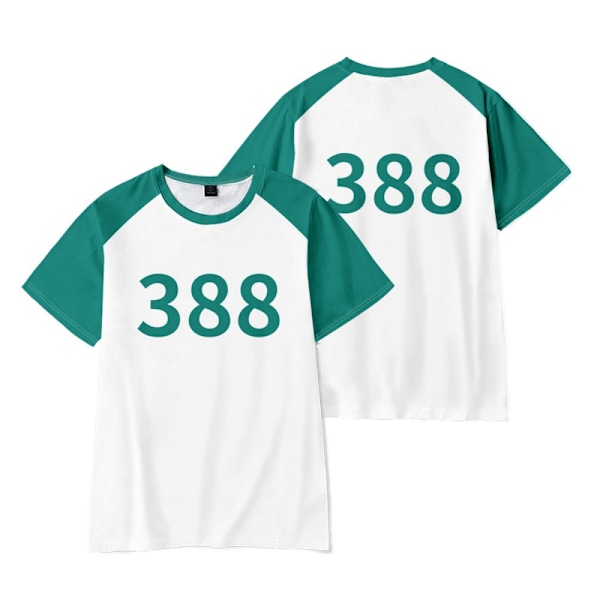 Squid Game Spiller 001/456 Kostume T-shirt No.388 130