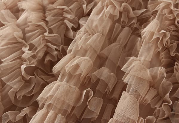 Kvinders Sød Elastisk Talje Tulle Lagdelt Ruffles Mesh Lang Lagdelt Skørt Brown