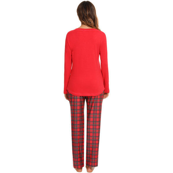 Rutig set för kvinnor Warm Pjs Set red XL