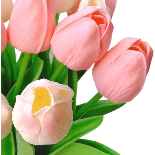 5PC tulpan simulering blommor falska blommor bukett White