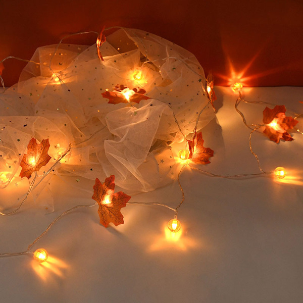 Thanksgiving Garland Lights Pumpkin Light String 6m 40 LED Lights
