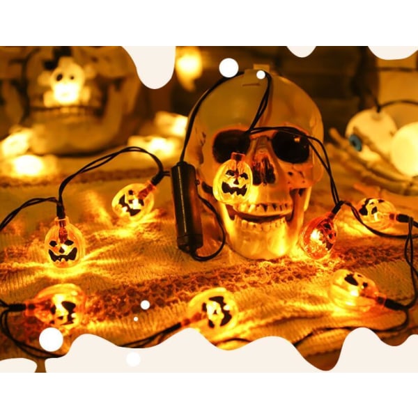 Halloween LED-kallokaulakorun valoketju Small Pumpkin