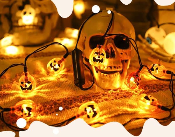 Halloween LED-kraniet halskæde lysstreng Small Pumpkin