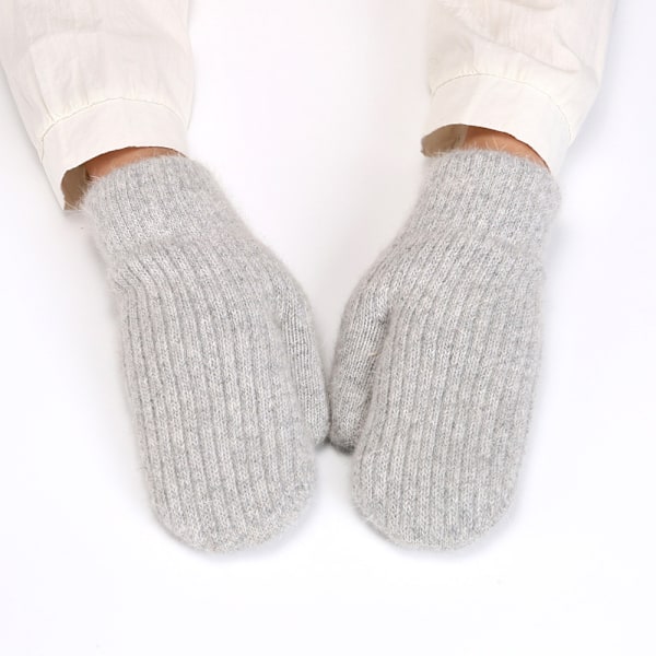 Vinterhansker for kvinner, strikkede tykke hansker Light Grey