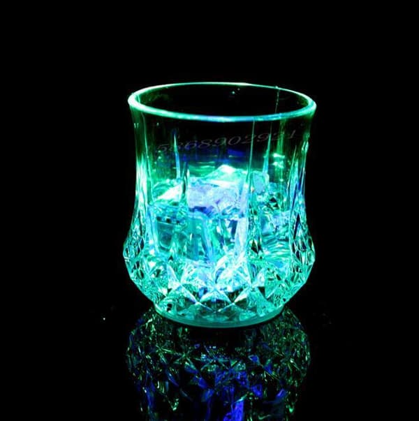 2 stk. LED Natlysende Glas Vin Glas White