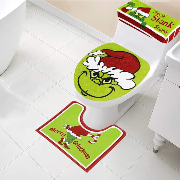 Jule-Grinch Badeværelses Sæt med 4 Dele 4PCS