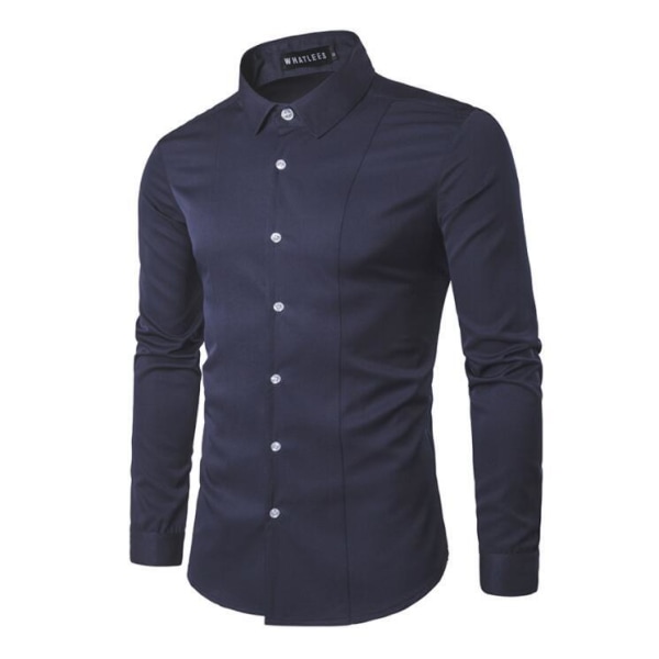 Klänningskjortor för män Långärmad skjorta navy blue M
