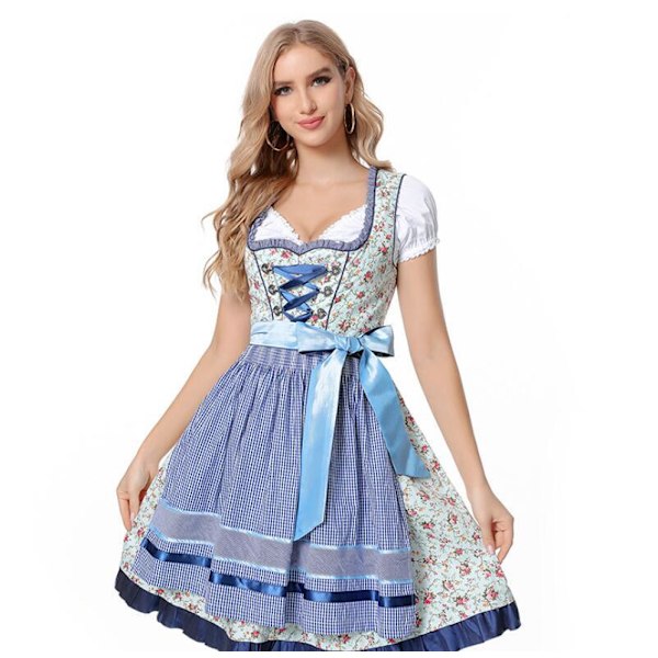 Naisten Oktoberfest-asu Cosplay-asu Blue M