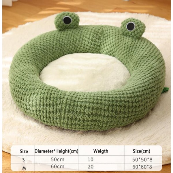 Super Blød Grøn Frø Formet Dyreseng Rounded Nest S