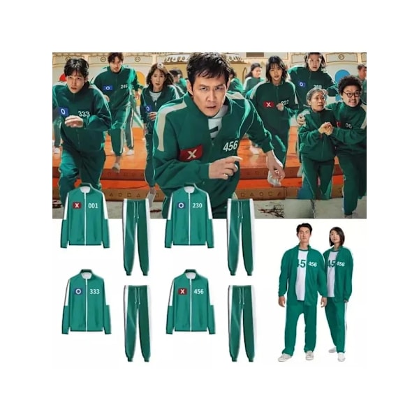 Squid Game 2 Spelare Cosplay Kostym Träningsoverall No.001 150