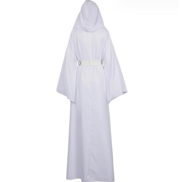 Kvinnors Princess Leia Cosplay Kostym Vit Klänning L