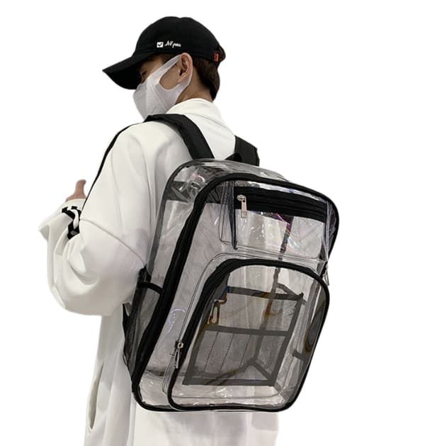 Kraftig tjock PVC transparent ryggsäck grey