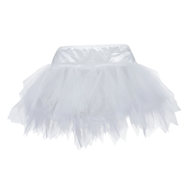 Tutu-skjørt for kvinner, danseskjørt for cosplay-fest White 2XL