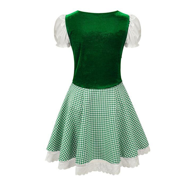 Damkläder Oktoberfest Snörning Rutiga Uniform Green M