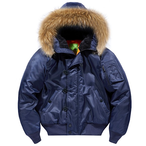 Hettejakke for menn, tykk og polstret, høst og vinter Blue 2XL