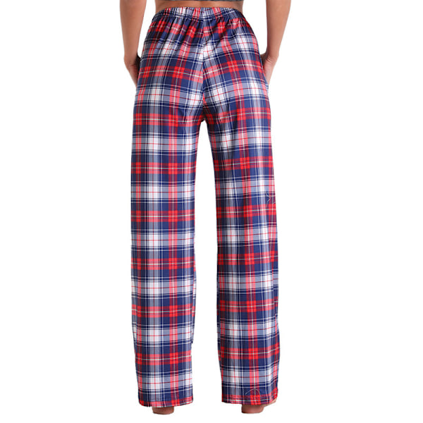 Dam Pyjamasbyxor Stretch Lounge Byxor Red Blue L