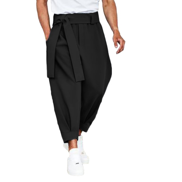 Haremsbyxor för män Casual Loose Fit Baggy Pants Black XL