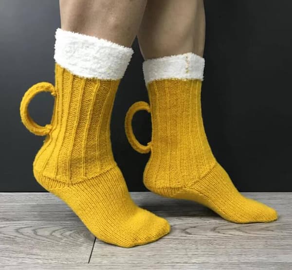 Ölstrumpor Mid Calf Varma Ullstrumpor Yellow