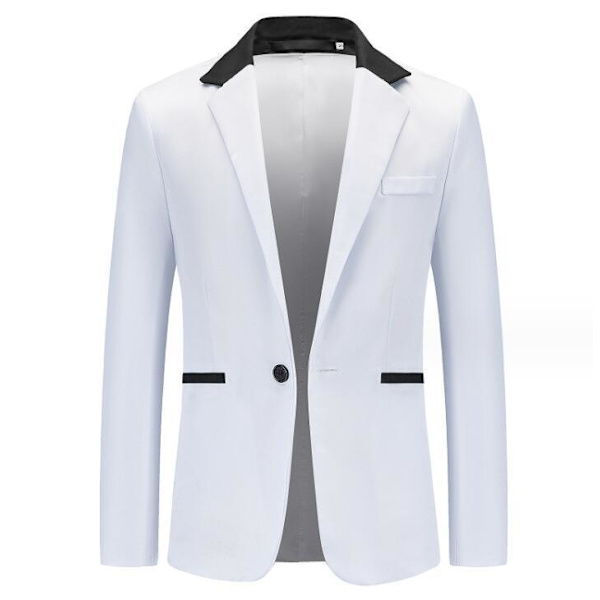 Herre Enkeltknappet Casual Suitjakke White 2XL