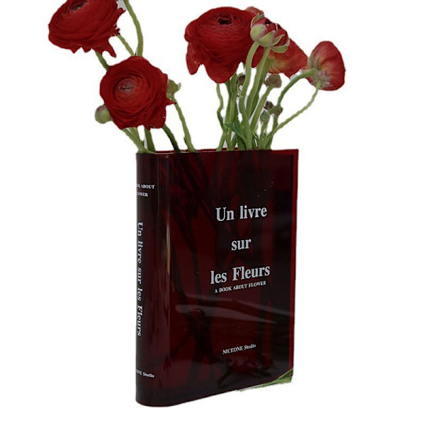 Akrylbokblomvas Klar för Heminredning Red