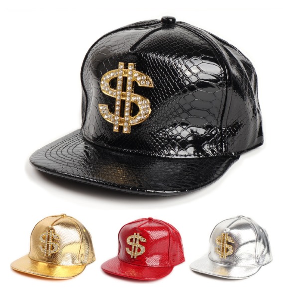 Baseballkepsar Alloy Dollar Flat-Brimmed hatt Hip-hop hatt gold
