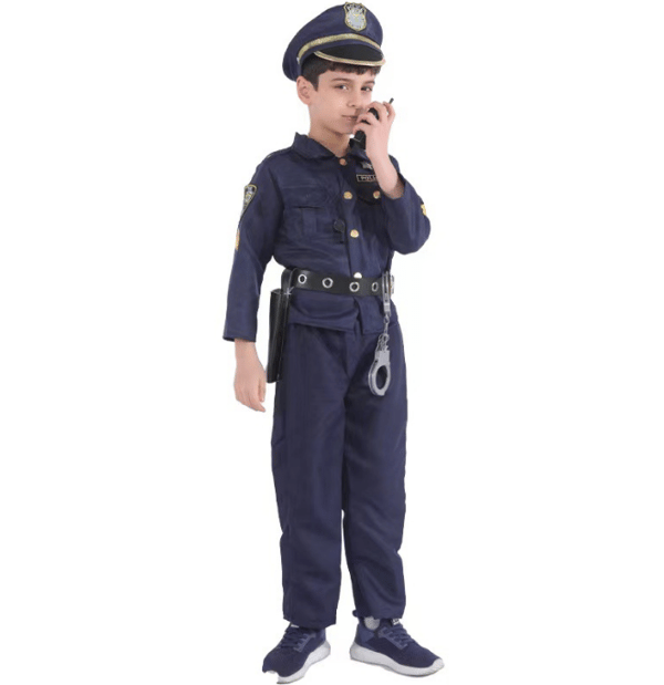 Poliskostym för barn Halloween Cosplay M