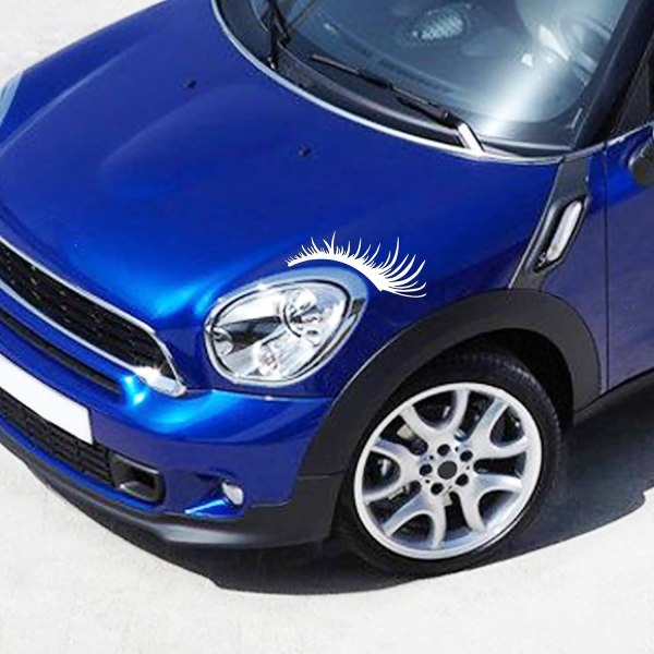 2 Par Eyelash-Dekaler til Bilens Frontlykter White