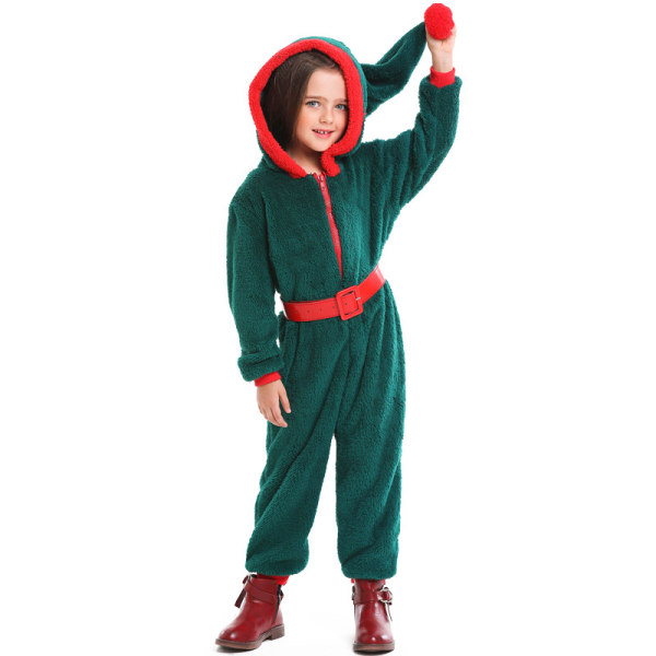 Julemandens Elf Kostume Santa Claus Cosplay Forældre-Barn Dragt Child M