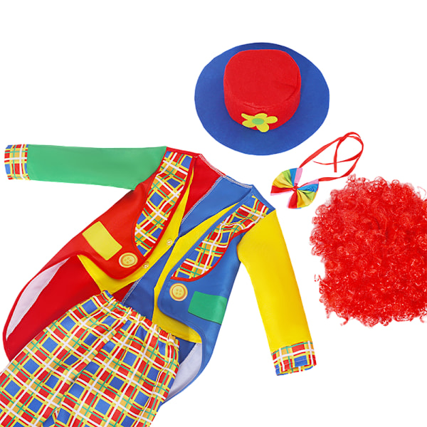 5 stk Halloween Børne Clown Kostume M